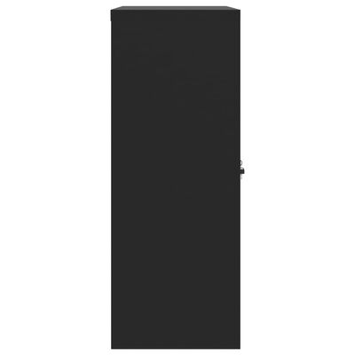 vidaXL Шкаф за папки черен 90x40x105 см стомана