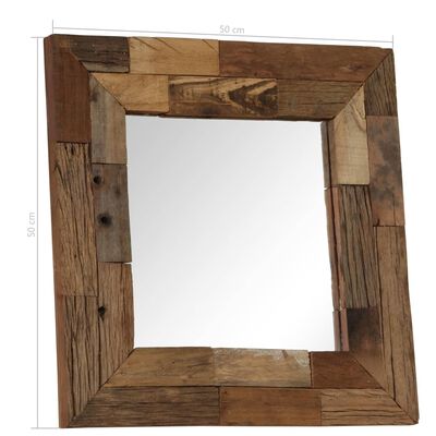 vidaXL Огледало, регенерирано дърво масив, 50x50 см