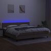 vidaXL Боксспринг легло с матрак и LED, таупе, 200x200 см, плат