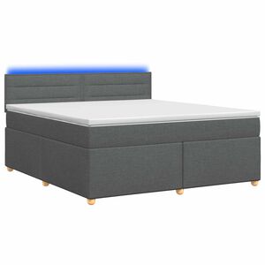 vidaXL Континентално легло с матрак Тъмносиво 140 x 190 cm Текстил