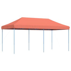 vidaXL Сгъваема парти шатра, pop-up, теракота, 580x292x315 см