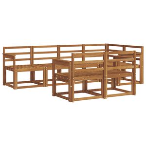 vidaXL Комплект дивани за открито 7 pcs Естествен