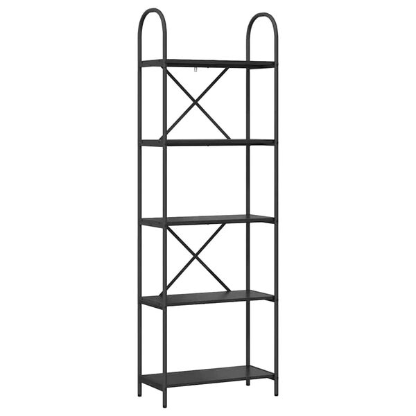 vidaXL Рафт за книги Черния дъб 60 x 30 x 183 см Инженерно дърво