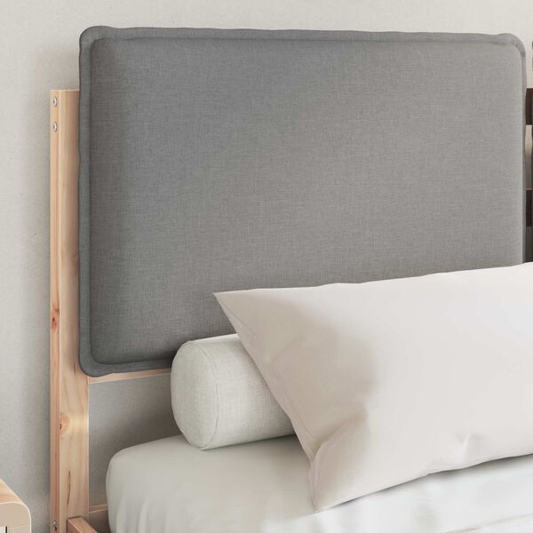 vidaXL Леглова рамка с тапицирана гръбна част Светлосиво 140 x 190 cm