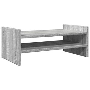 vidaXL Поставка за монитор, сив сонома, 50x27x20 см, инженерно дърво