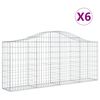 vidaXL Габионни кошници арка 6 бр 200x30x80/100 см поцинковано желязо