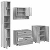 vidaXL Комплект мебели за баня с чекмедже с рафт 4 pcs Сив Сонома