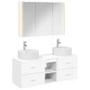 vidaXL Комплект мебели за баня 4 pcs Бяло Инженерна дървесина и стъкло