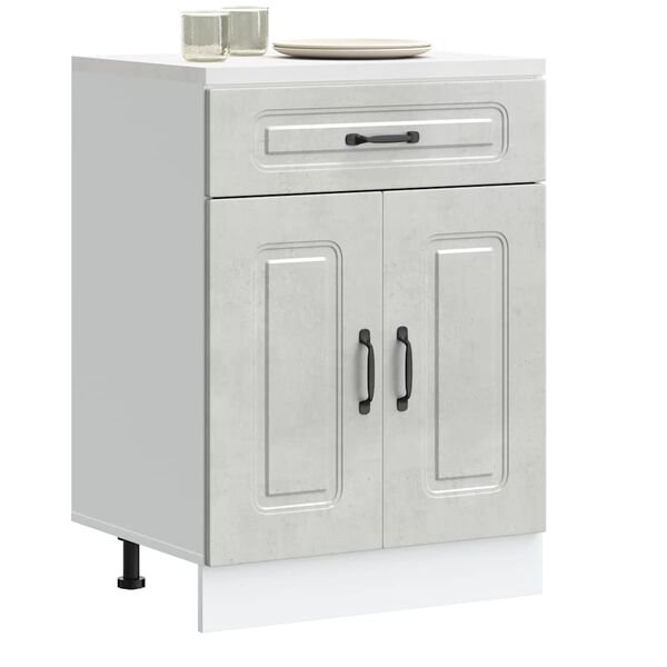 vidaXL Кухненски шкаф, "Kalmar", бетонно сив, инженерно дърво