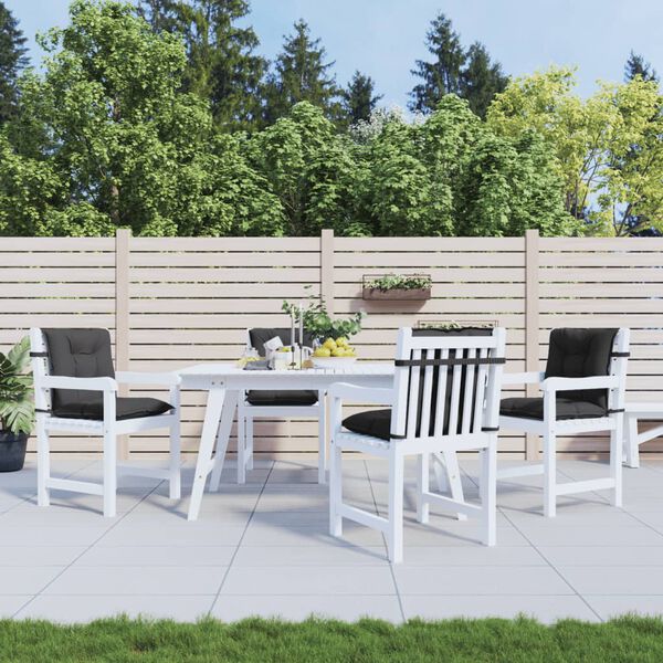 vidaXL Възглавници за стол 4 бр меланж антрацит 100x50x7 см плат