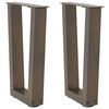 vidaXL Крака за масичка за кафе, V-образна форма, 2 бр., естествена стомана, 28 x (42-43,3) см, стомана