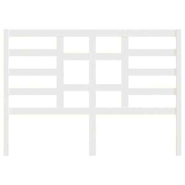 vidaXL Горна табла за легло, бяла, 126x4x104 см, бор масив