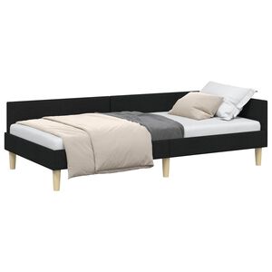 vidaXL Ъглова рамка за легло Черен 80 x 200 cm текстил