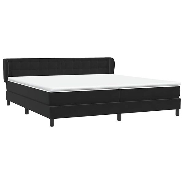 vidaXL Box Spring легло с матраци Черно 200x210 cm Кадифе