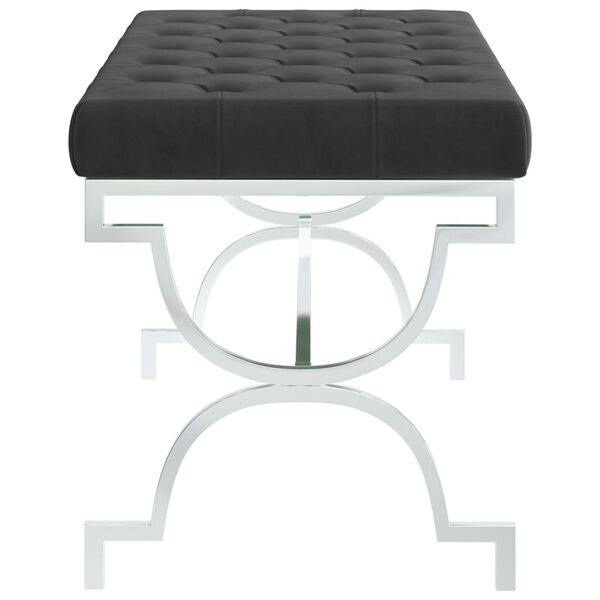 vidaXL Пейка, 99 см, черно кадифе и неръждаема стомана