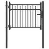 vidaXL Врата за ограда BAARLO 100 x 75 cm Метал Черно С ключалка