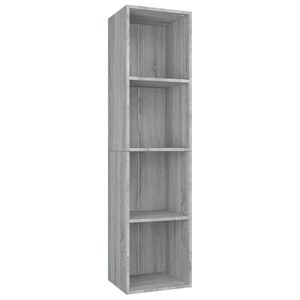 vidaXL Шкаф за книги/ТВ шкаф сив сонома 36x30x143 см инженерно дърво