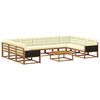 vidaXL Комплект дивани за открито 10 pcs Натурален и Крема