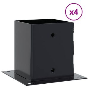 vidaXL Основи за стълбове квадрат 4 бр прахово боядисана стомана