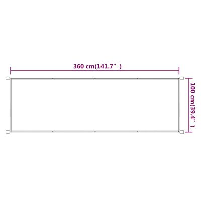 vidaXL Вертикален сенник, теракота, 100x360 см, оксфорд плат