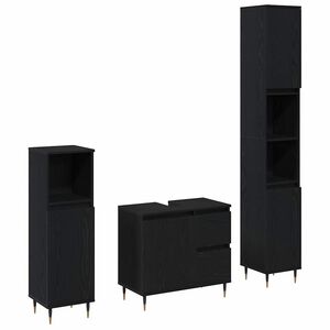 vidaXL Комплект мебели за баня 3 бр. Черния дъб 30 x 30 x 190 см