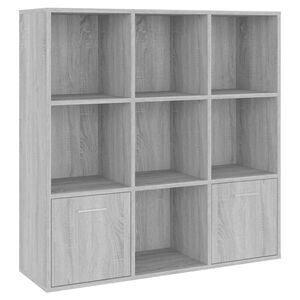 vidaXL Библиотека, сив сонома, 98x30x98 см
