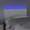 vidaXL LED Горна табла за легло, бяла, 100x5x78/88 см, изкуствена кожа