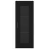 vidaXL Висок шкаф, черна, 34,5x34x180 см, инженерно дърво