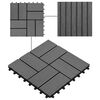 vidaXL Плочка за decking 11 pcs Сив 30 x 30 cm WPC