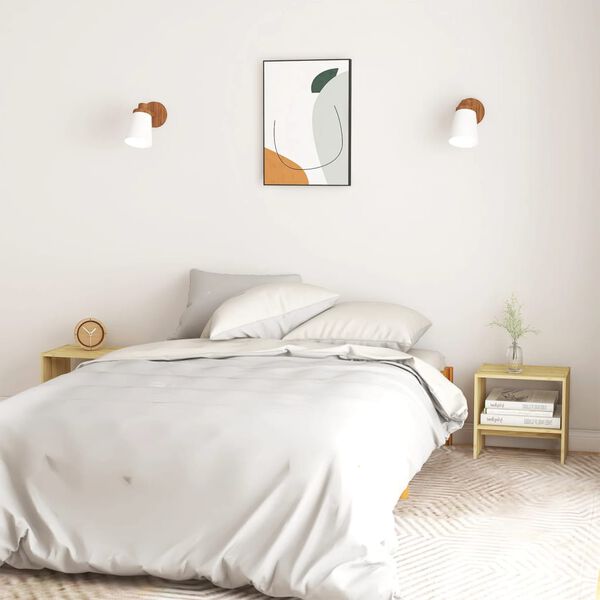 vidaXL Нощни шкафчета, 2 бр, 40x30,5x40 см, борово дърво масив