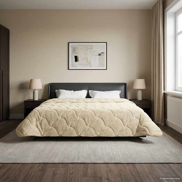 vidaXL Пълно годишно юрганче Патичено Крем 220 x 240 cm