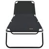 vidaXL Сгъваем шезлонг 2 pcs Черно 188 x 57 x 86.5 см Полиестер