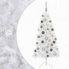 vidaXL Изкуствена коледна елха с топки 150 см 150 LED светодиода