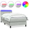 vidaXL Боксспринг легло с матрак и LED, светлосиво, 100x220 см, кадифе