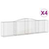 vidaXL Габионни кошници арка 4 бр 400x50x100/120 см поцинковано желязо