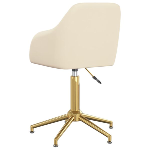 vidaXL Въртящи се трапезни столове, 6 бр, кремави, кадифе