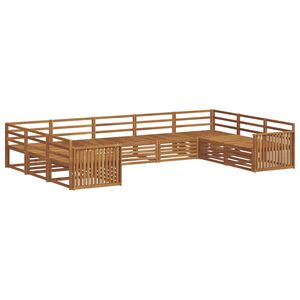 vidaXL Комплект дивани за открито 9 pcs Естествен