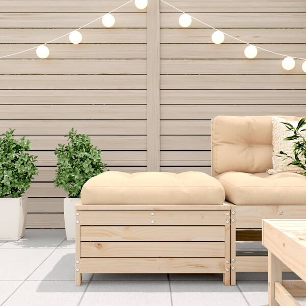 vidaXL Градинска табуретка, 62x63,5x32 см, борова дървесина масив