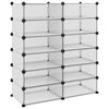 vidaXL Етажерка за обувки, прозрачна, 94,5x36,5x106 см, PP