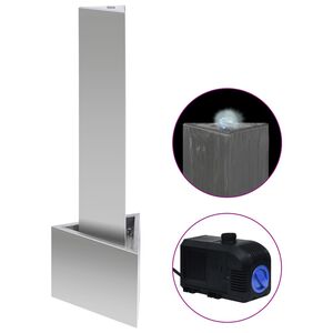 vidaXL Градински фонтан сребрист 37,7x32,6x110 см неръждаема стомана