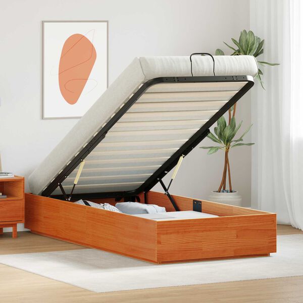 vidaXL Отоманско легло Восъчен Кафяв 80 x 200 cm Масивна боровина