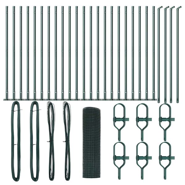 vidaXL Стълб за ограда. Зелен 50 x 0,8 м (25 x 25 мм мрежа)