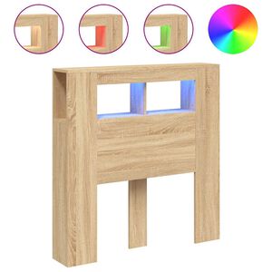 vidaXL LED горна табла, дъб сонома, 100x18,5x103,5 см, инженерно дърво