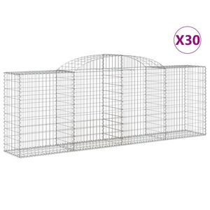 vidaXL Габионни кошници арка 30 бр 300x50x100/120см поцинковано желязо
