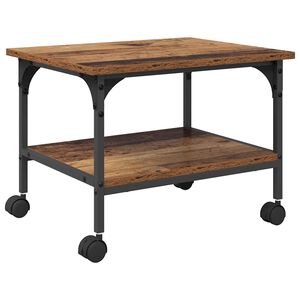 vidaXL Стойка за принтер Старо дърво 50 x 40 x 38 cm Инженерно дърво