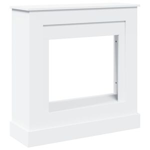 vidaXL Облицовка за камина, бяла, 90x30x90 см, инженерно дърво