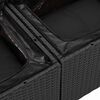 vidaXL Градински Софа Комплект с възглавница 4 pcs Черно Полиротанг