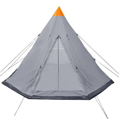vidaXL 4-местна палатка, сива