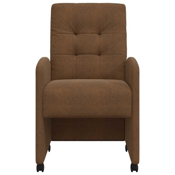 vidaXL Столове с Колела 2 pcs Кафяво 58 x 67 x 97 см Изкуствен велур