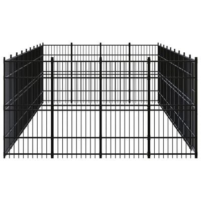 vidaXL Дворна клетка за кучета, стомана, 33,18 м²